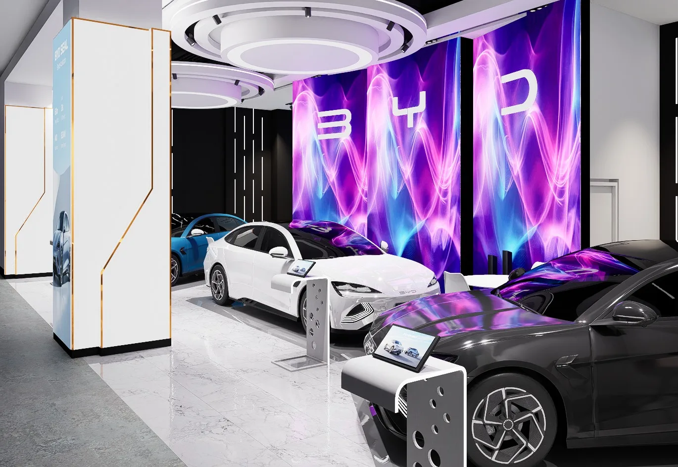 Showroom BYD Konsep Futuristik